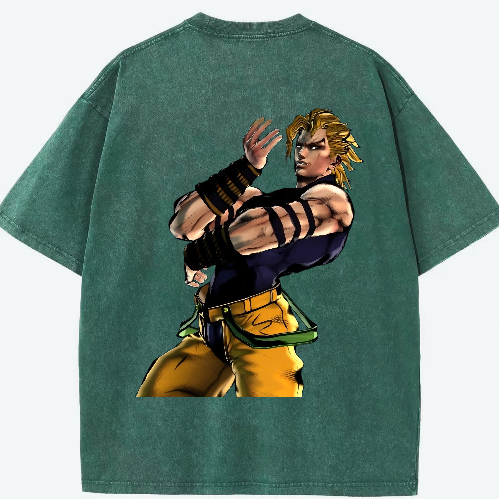 （画像用） ジョジョの奇妙な冒険 ディオ?ブランドー JoJo's Bizarre Adventure Dio Brando 綿100% ヴィンテージ風 半袖Tシャツ（背面プリント）